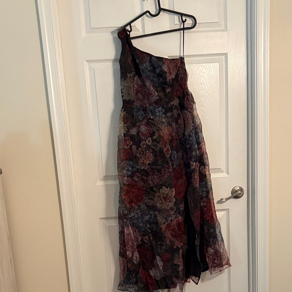 SHEIN Floral One-Shoulder Dress